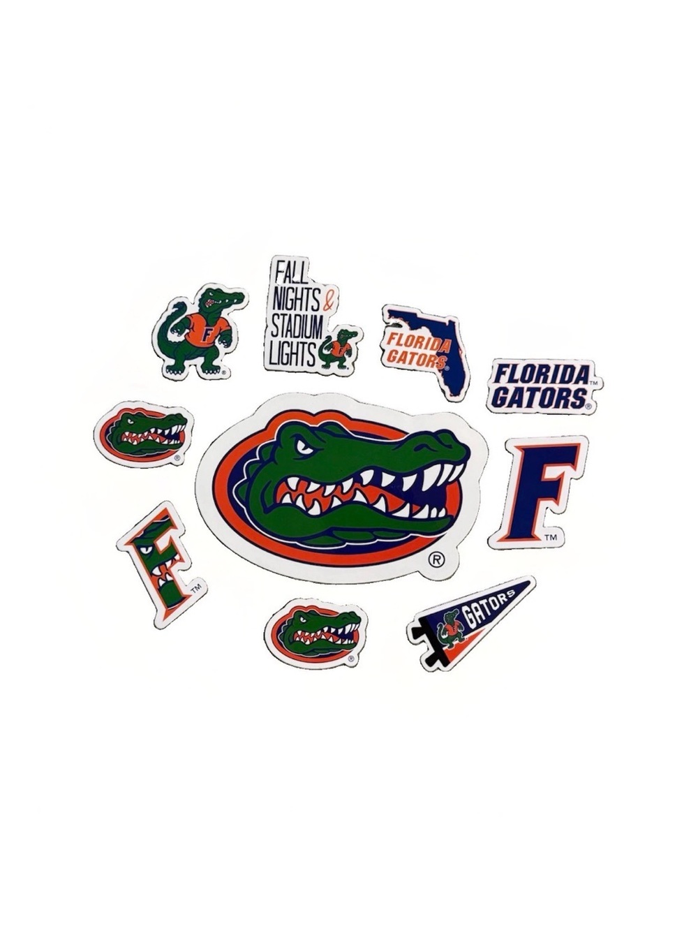 FLORIDA GATORS Sticker Decal Set of 10